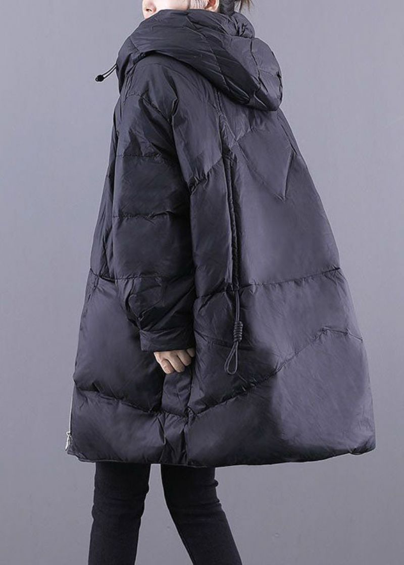 Losse Zwarte Capuchonzakken Met Trekkoord Eendendons Canada Goose Jas Winter - Dames donsjacks