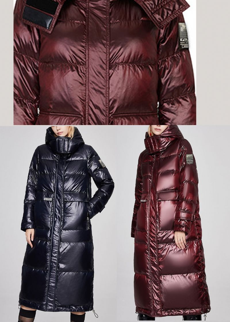 Luxe Mulberry Zakken Grafisch Verlengen Winter Duck Donsjack - Zwart