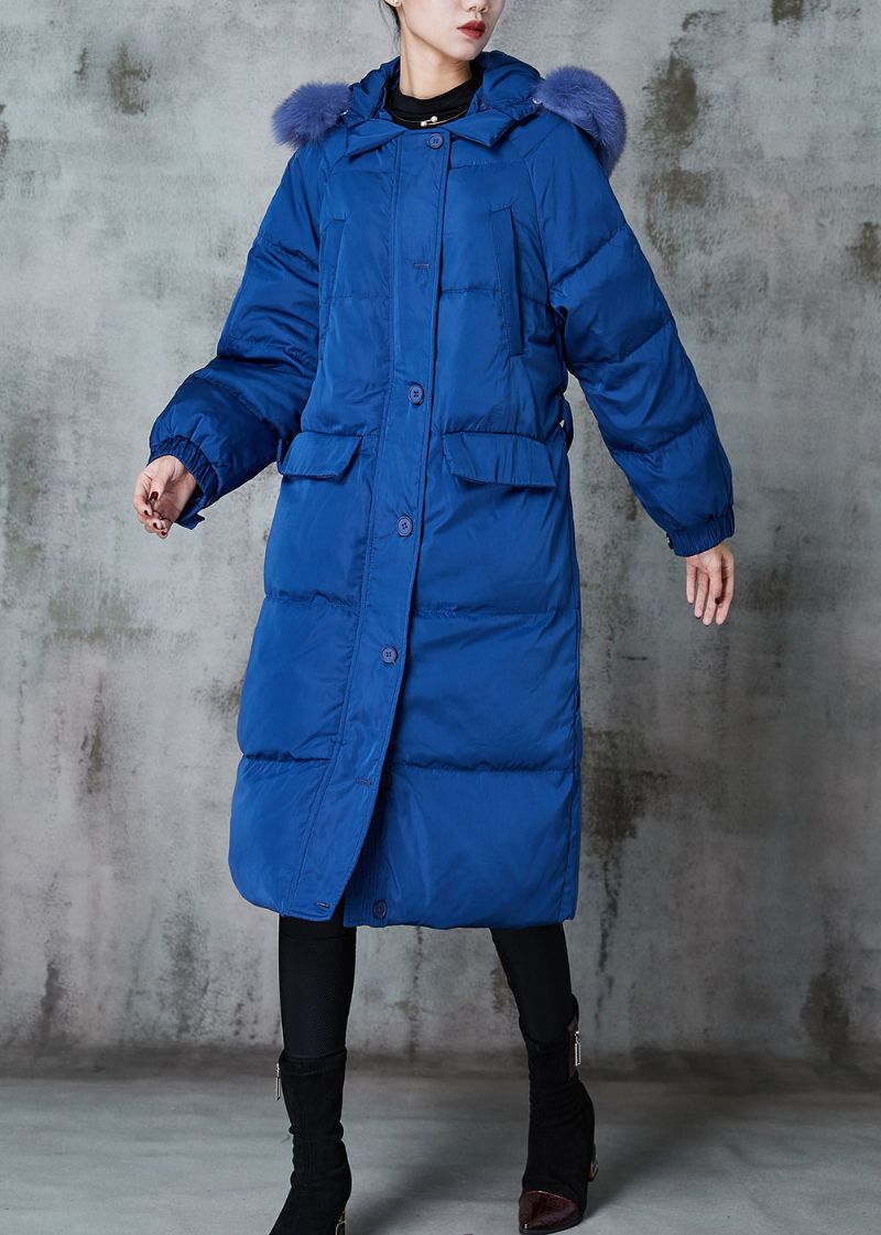 Mode Blauwe Oversized Eendendons Puffers Jassen Winter - Dames donsjacks