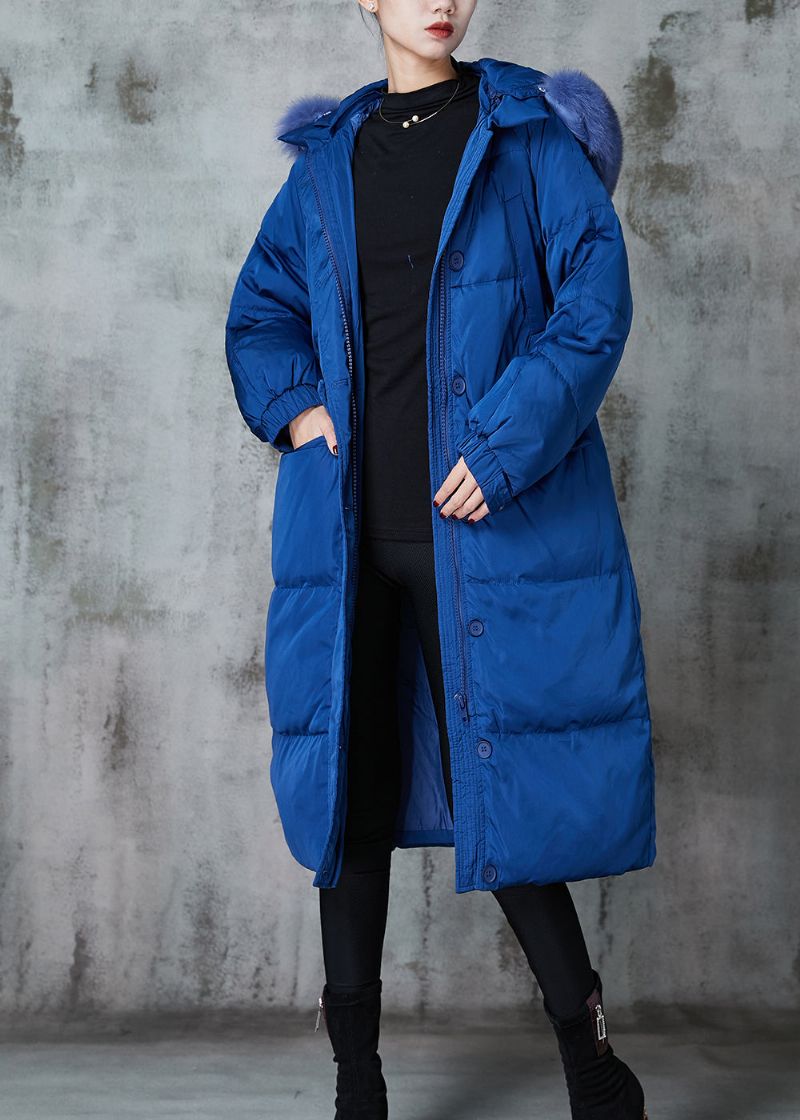 Mode Blauwe Oversized Eendendons Puffers Jassen Winter - Dames donsjacks