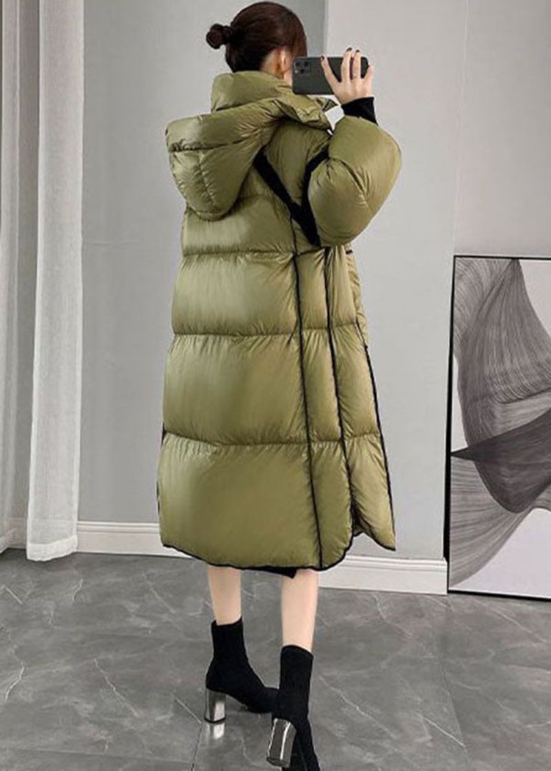 Mode Legergroen Patchwork Met Capuchon En Eendendons Canada Goose-jassen Winter - Dames donsjacks