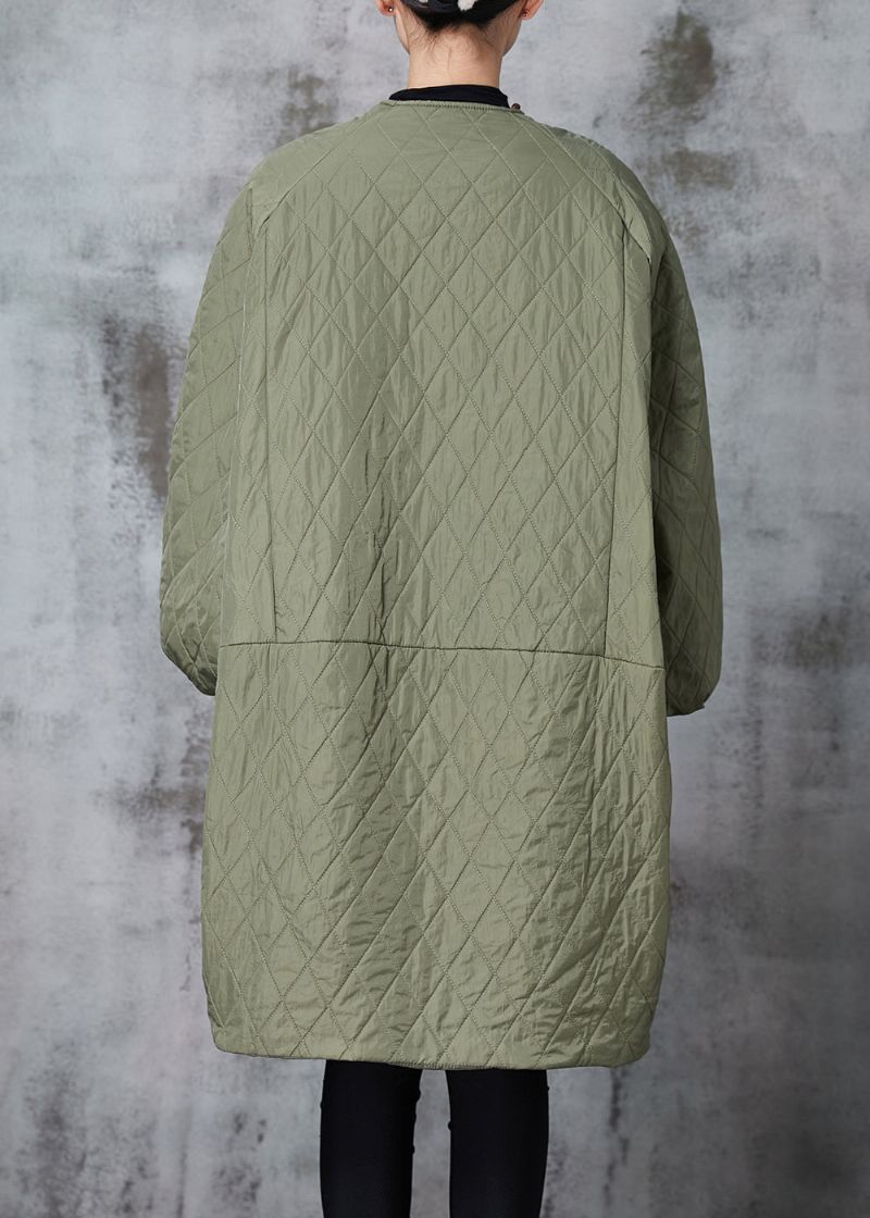 Moderne Legergroene Oversized Zakken Fijne Katoenen Gevulde Parka-jas Winter - Dames donsjacks