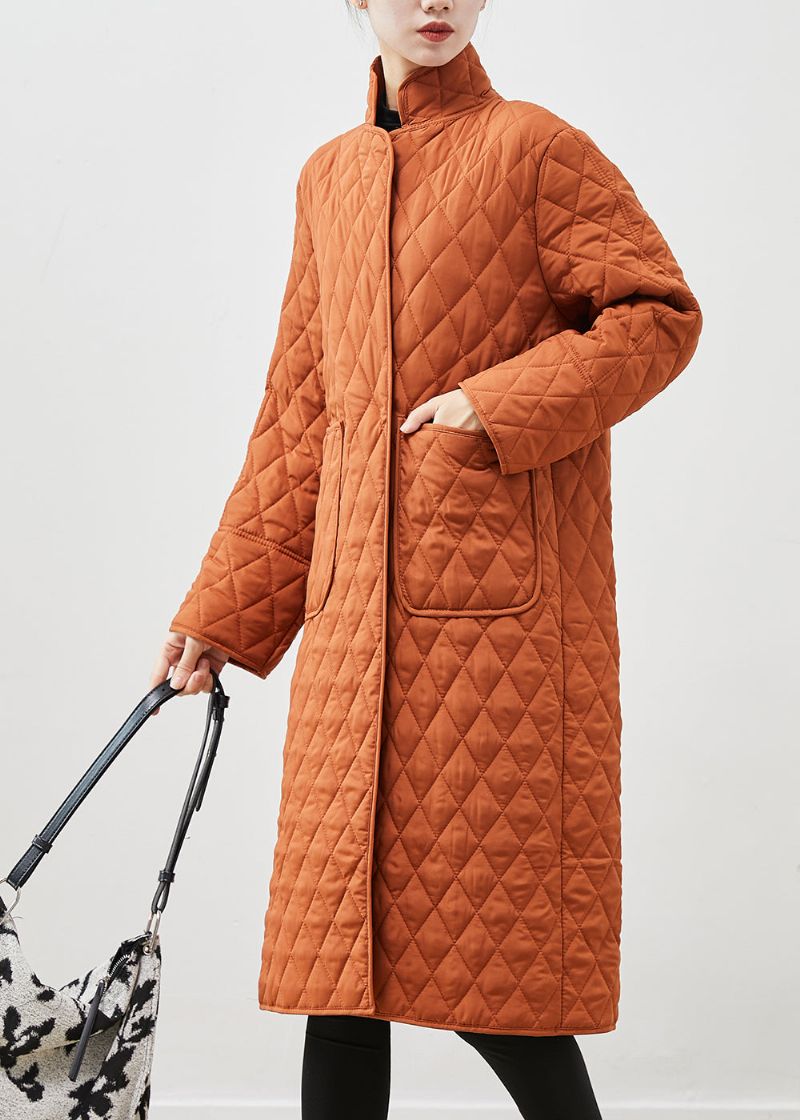 Moderne Oranje Oversized Zakken Fijn Katoen Gevulde Parka's Winter - Dames donsjacks