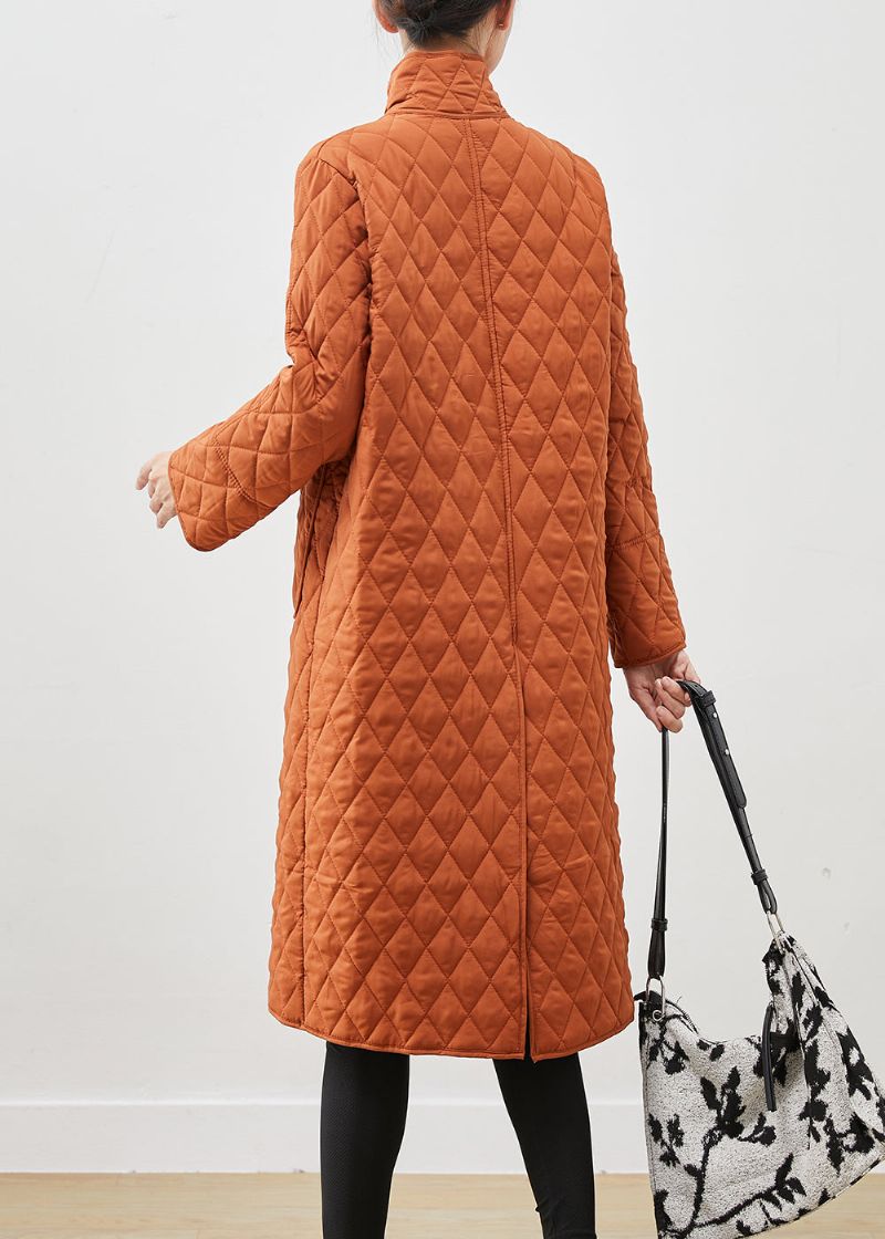 Moderne Oranje Oversized Zakken Fijn Katoen Gevulde Parka's Winter - Dames donsjacks