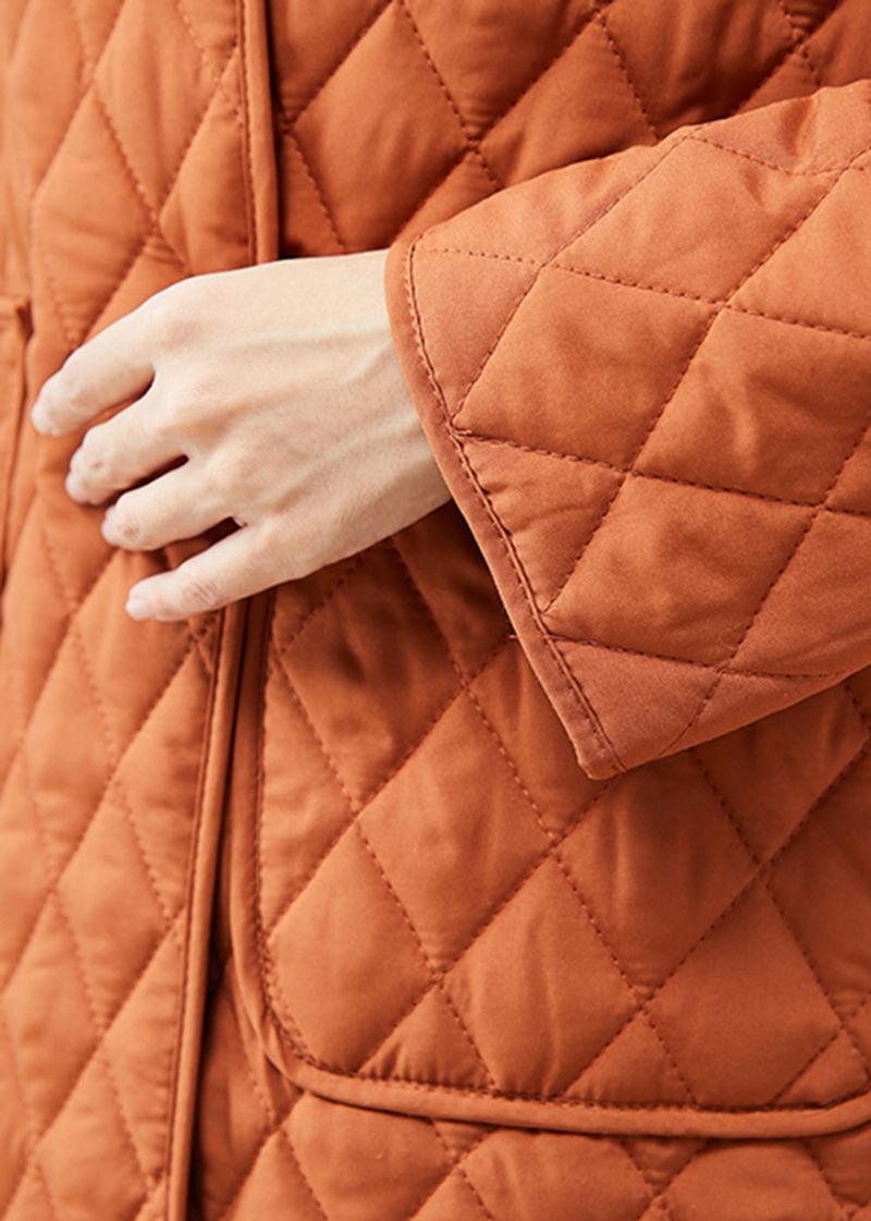 Moderne Oranje Oversized Zakken Fijn Katoen Gevulde Parka's Winter - Dames donsjacks