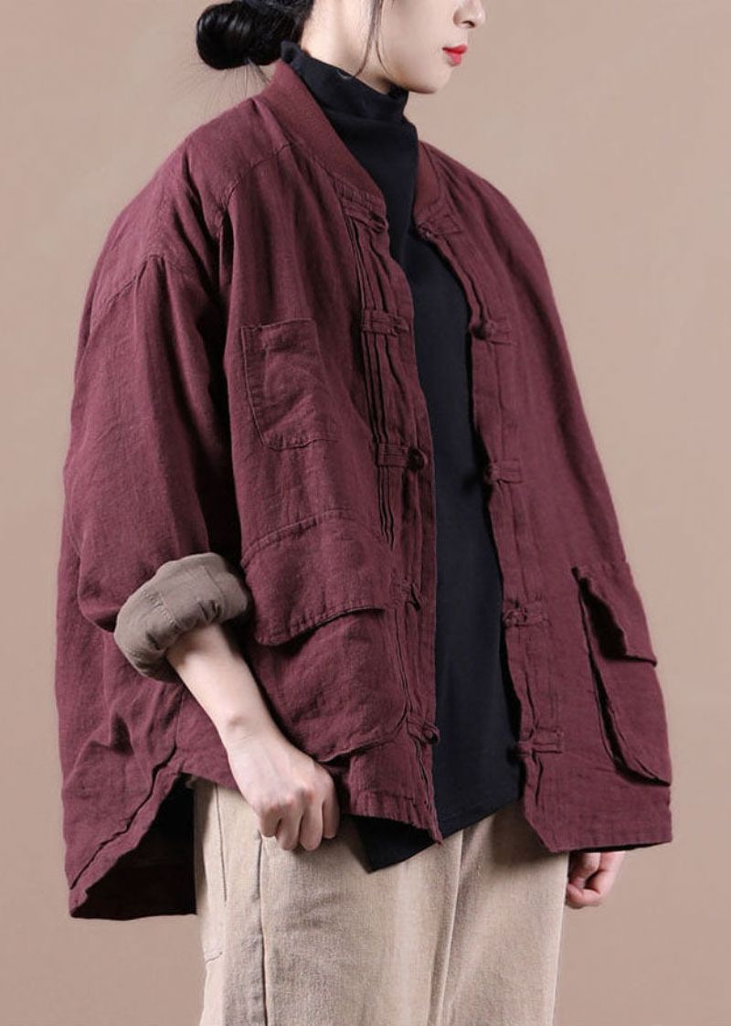 Mulberry Oversized Linnen Jas Uitloper Winterparka's - Moerbeiboom