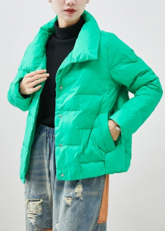 Natuurlijke Groene Oversized Eendendons Pufferjack Winter