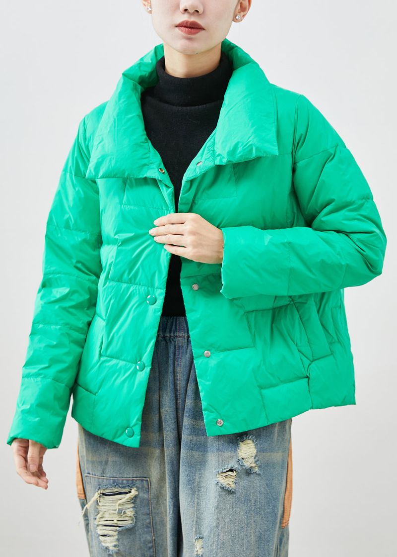 Natuurlijke Groene Oversized Eendendons Pufferjack Winter - Dames donsjacks