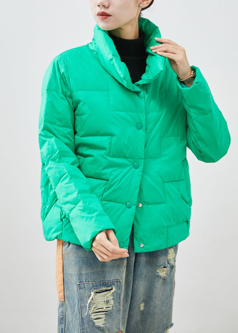 Natuurlijke Groene Oversized Eendendons Pufferjack Winter - Dames donsjacks