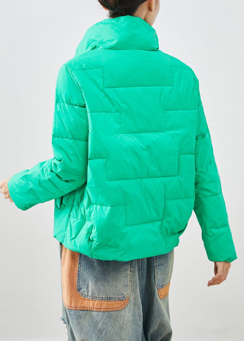 Natuurlijke Groene Oversized Eendendons Pufferjack Winter - Dames donsjacks