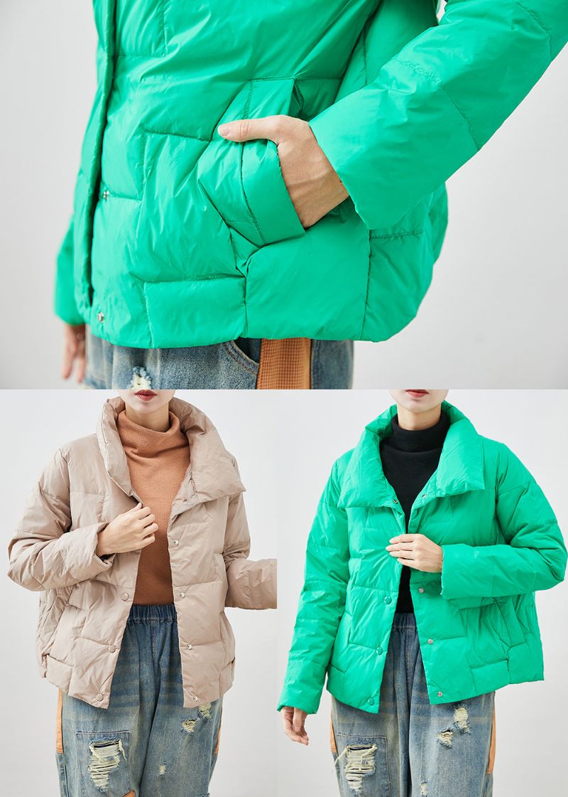 Natuurlijke Groene Oversized Eendendons Pufferjack Winter - Dames donsjacks