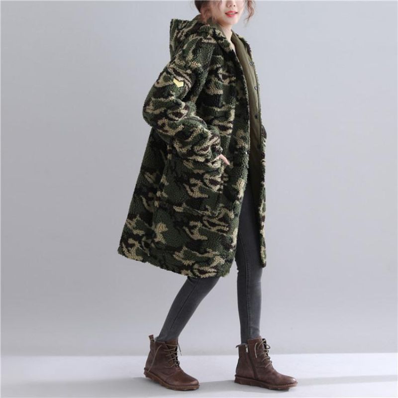 Nieuw Legergroen Parka's Casual Jack Met Capuchon Fijne Zakken Uitloper - Legergroen