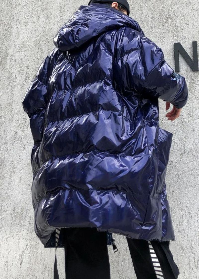 Nieuwe Blauwe Damesparka's Casual Jassen Winteruitloper Met Capuchon En Ritssluiting - Dames donsjacks