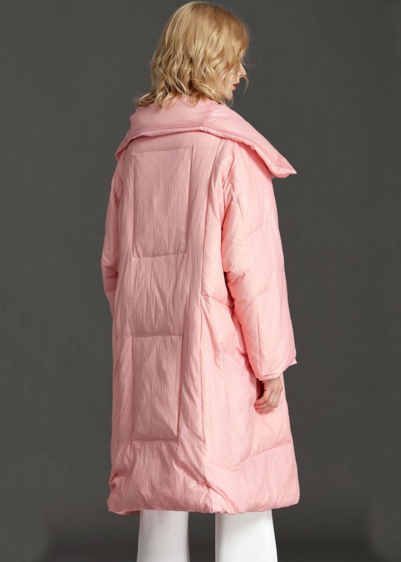 Nieuwe Roze Peterpan-kraagzakken Met Ritssluiting En Winter-eenddonsjas - Dames donsjacks