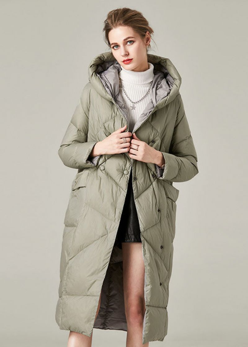 Organische Groene Zakken Met Capuchon Knoopwarme Eendendons Canada Goose Jas Winter