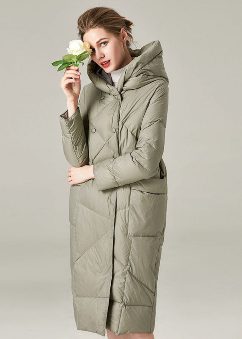 Organische Groene Zakken Met Capuchon Knoopwarme Eendendons Canada Goose Jas Winter - Dames donsjacks