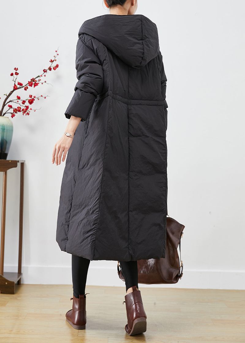 Plus Maat Zwart Oversized Patchwork Eendendonsjack In De Winter - Dames donsjacks