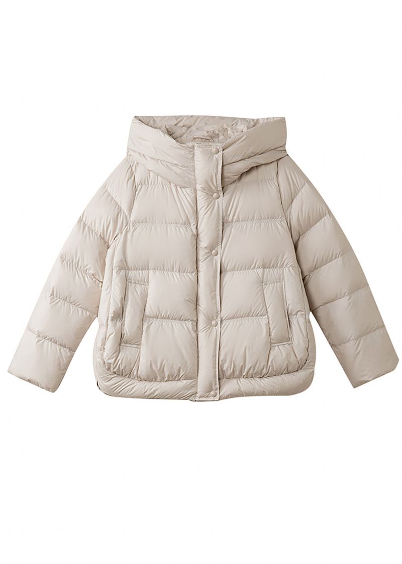 Stijlvolle Beige Eendendons Pufferjas Met Capuchon Winter - Dames donsjacks