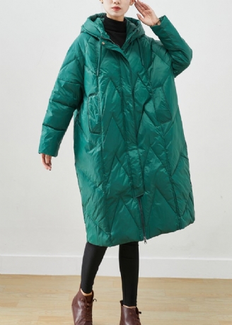 Vintage Groene Oversized Dikke Fijne Katoen Gevulde Puffers Jassen Winter