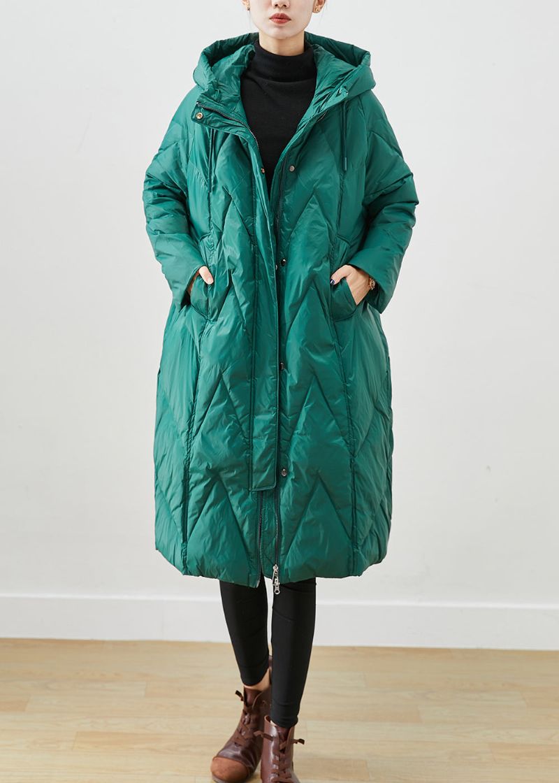 Vintage Groene Oversized Dikke Fijne Katoen Gevulde Puffers Jassen Winter - Dames donsjacks