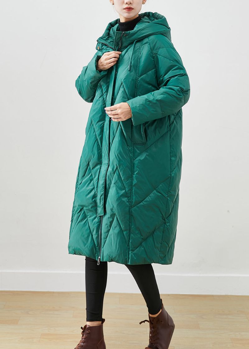 Vintage Groene Oversized Dikke Fijne Katoen Gevulde Puffers Jassen Winter - Dames donsjacks