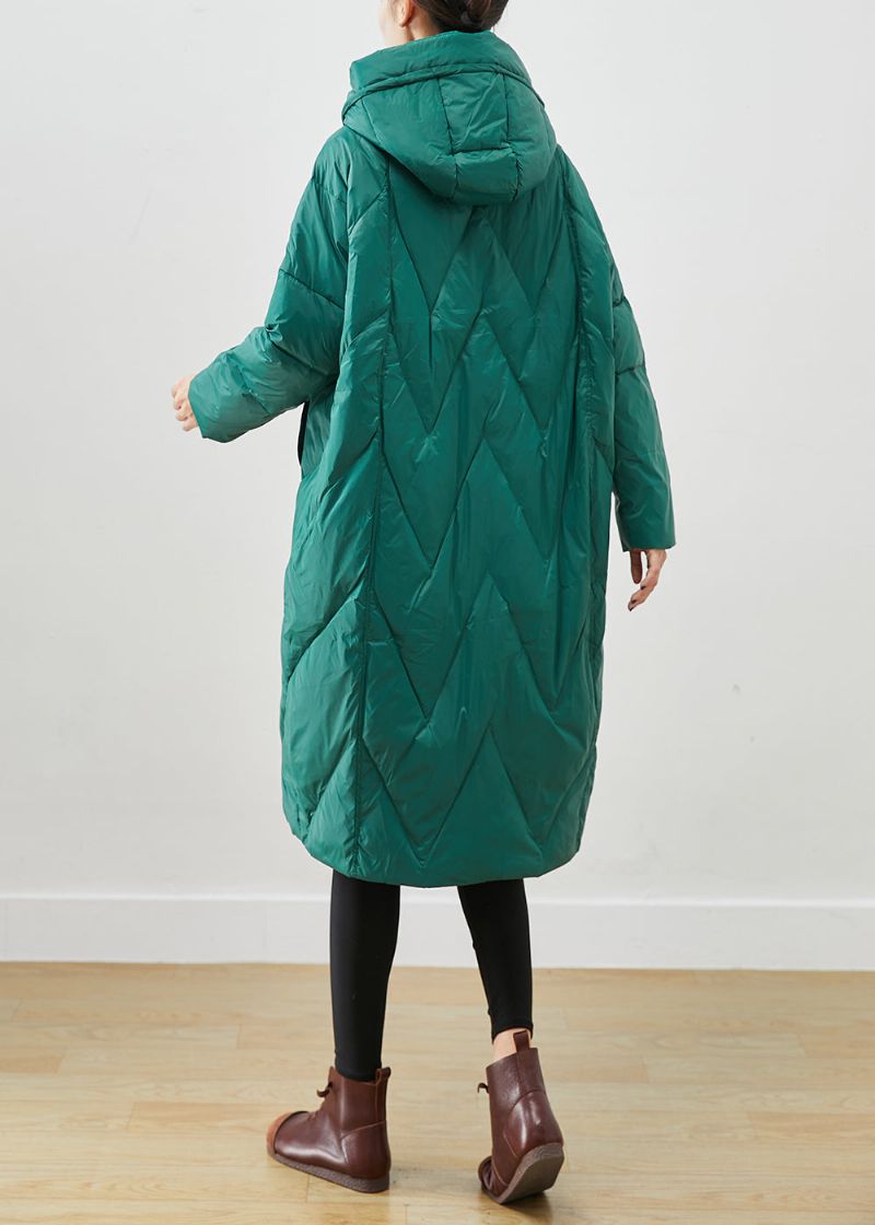 Vintage Groene Oversized Dikke Fijne Katoen Gevulde Puffers Jassen Winter - Dames donsjacks