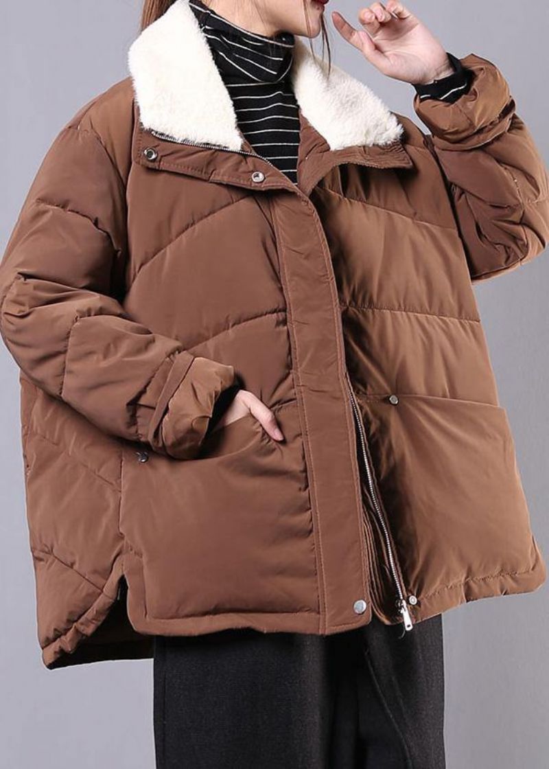 Warme Grote Maten Donsjack Reversjassen Chocoladezakken Winterparka's Met Ritssluiting - Blauw