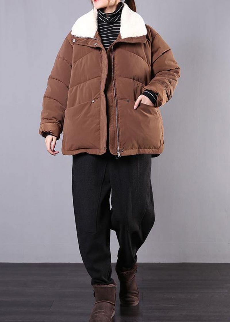 Warme Grote Maten Donsjack Reversjassen Chocoladezakken Winterparka's Met Ritssluiting - Blauw