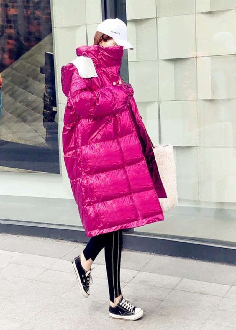 Warme Oversized Winterjas Roze Donsjack Met Capuchon Dames - Groen