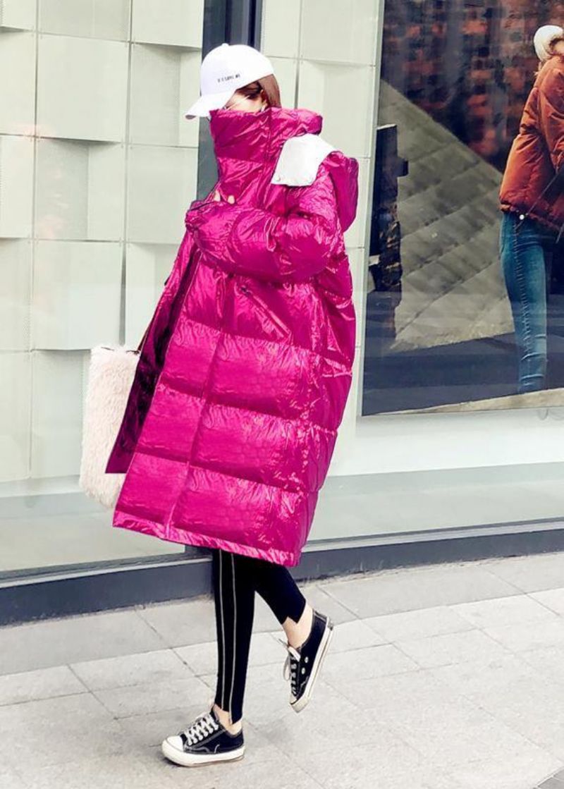 Warme Oversized Winterjas Roze Donsjack Met Capuchon Dames - Groen