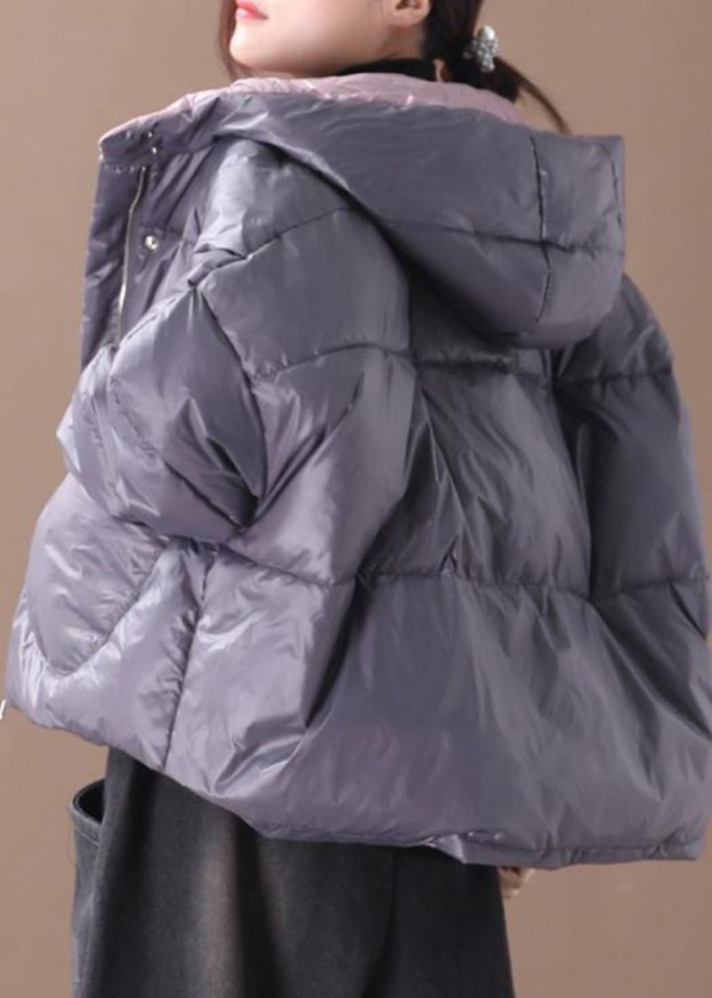 Warmgrijze Parka's Grote Maten Warme Winterjas Met Capuchon - Dames donsjacks