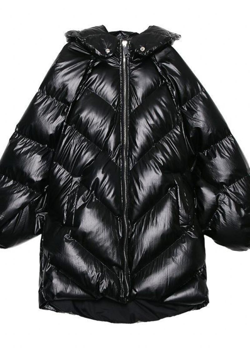 Zilveren Parka's Voor Dames Oversized Donsjack Winteroutwear Met Capuchon - Dames donsjacks