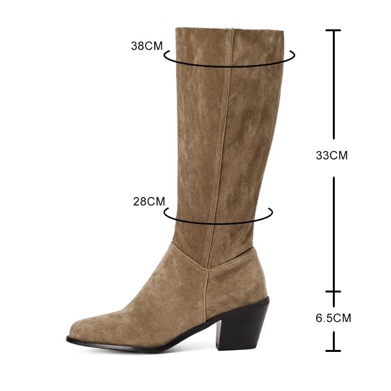 Laarzen Damesschoenen Instappers Dames Zwart Abrikoos Flock Wedges Westerse Dame Herfst Winter - Abrikoos