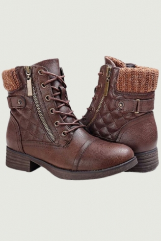 Winter Lether Martin Laarzen Dames Ronde Kop Plus Locomotief Pluche Outdoor Wandelschoenen Voor Warm