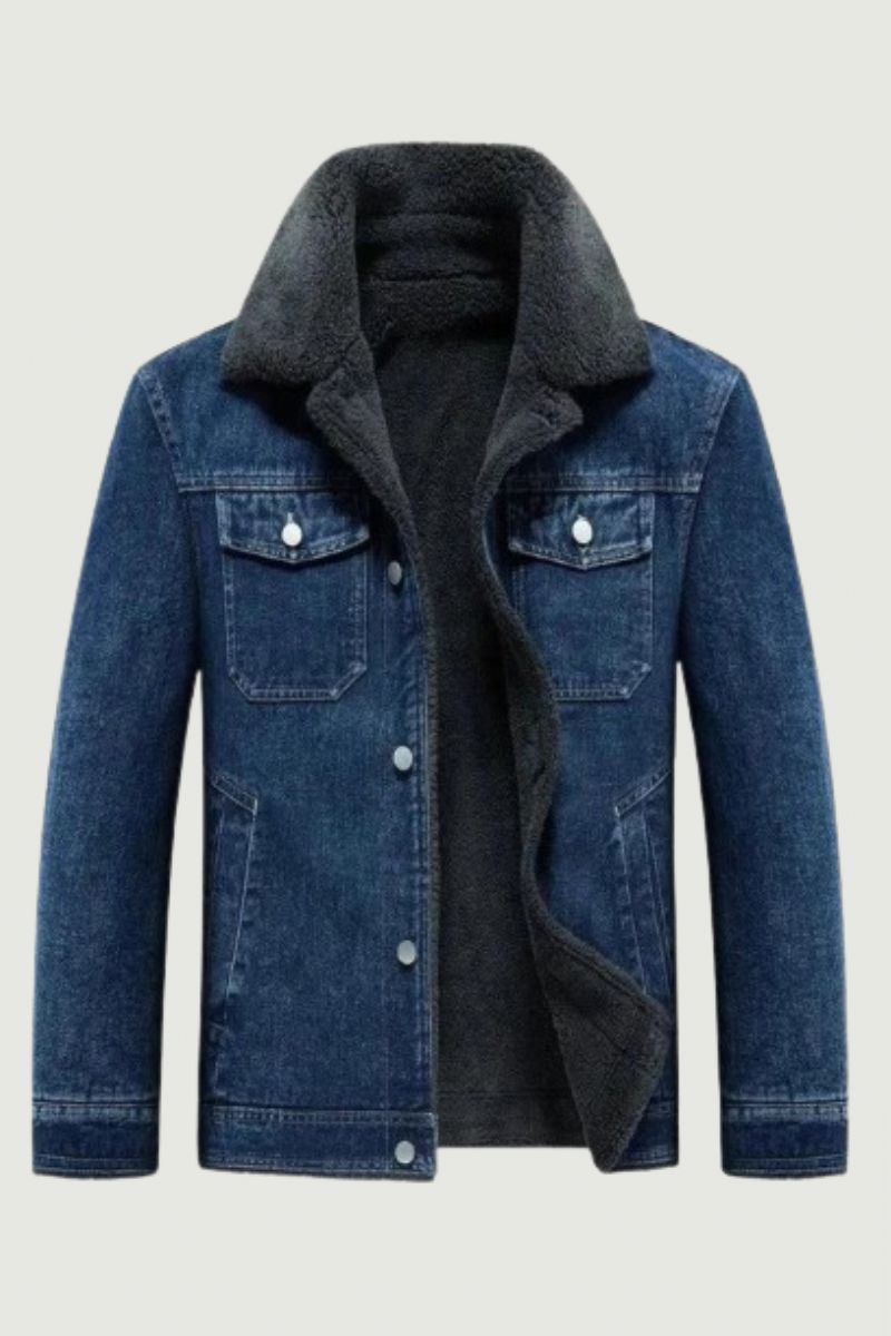 Denim Fleecejack Heren Dikker Warm Windjack Multi-zakken Cowboyjassen Outdoor Casual Losse Overjas Winter