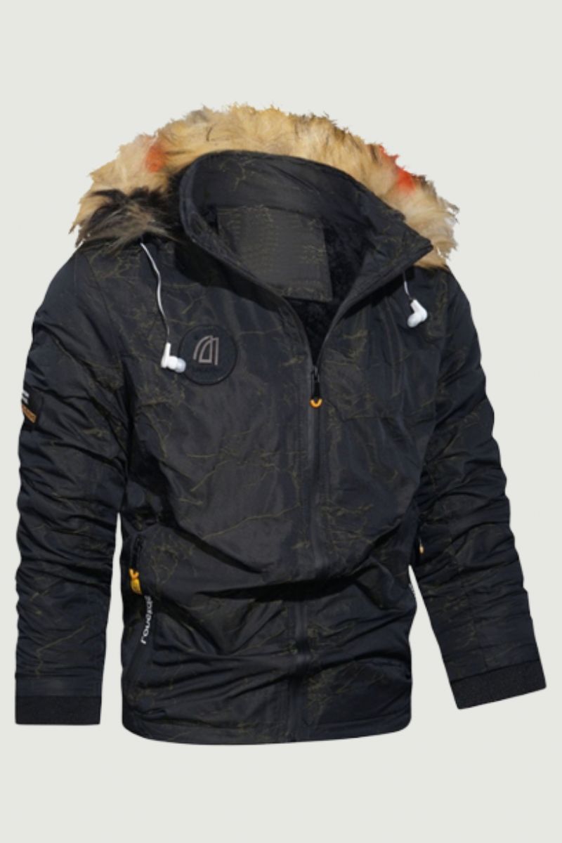 Fleece Parka's Heren Winter Waterdichte Jas Met Capuchon Nieuwe Warme Dikke Bontkraag Herfst Casual Herenjassen Hoed Afneembaar