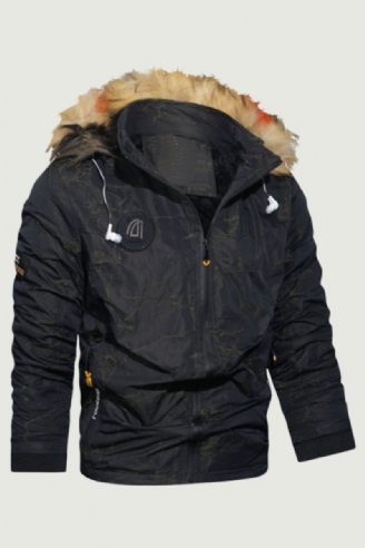 Fleece Parka's Heren Winter Waterdichte Jas Met Capuchon Nieuwe Warme Dikke Bontkraag Herfst Casual Herenjassen Hoed Afneembaar