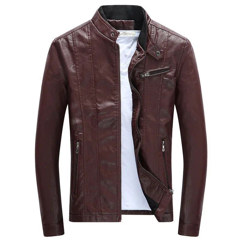 Heren Jassen Motorfiets Biker Kunstleer Jas Herfst Winterkleding Europees - Zwart