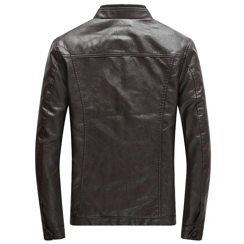 Heren Jassen Motorfiets Biker Kunstleer Jas Herfst Winterkleding Europees - Zwart