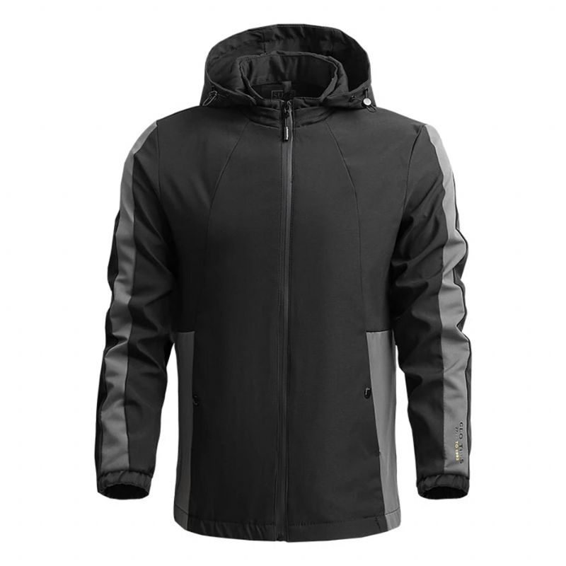 Heren Lente Herfst Capuchon Jas Casual Windjack Mannelijke Bovenkleding Outdoor - Grijs