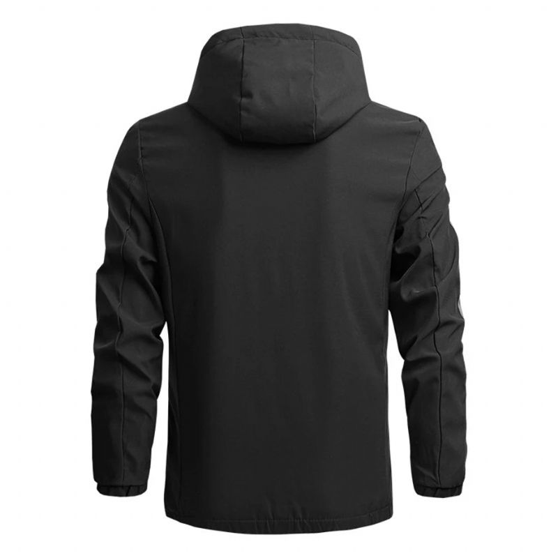 Heren Lente Herfst Capuchon Jas Casual Windjack Mannelijke Bovenkleding Outdoor - Grijs