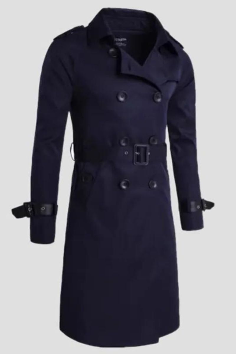 Heren Lente Herfst Windscherm Overjas Lange Trenchcoats Met Riem Mannelijke Erwtjas Dubbele Rij Knopen