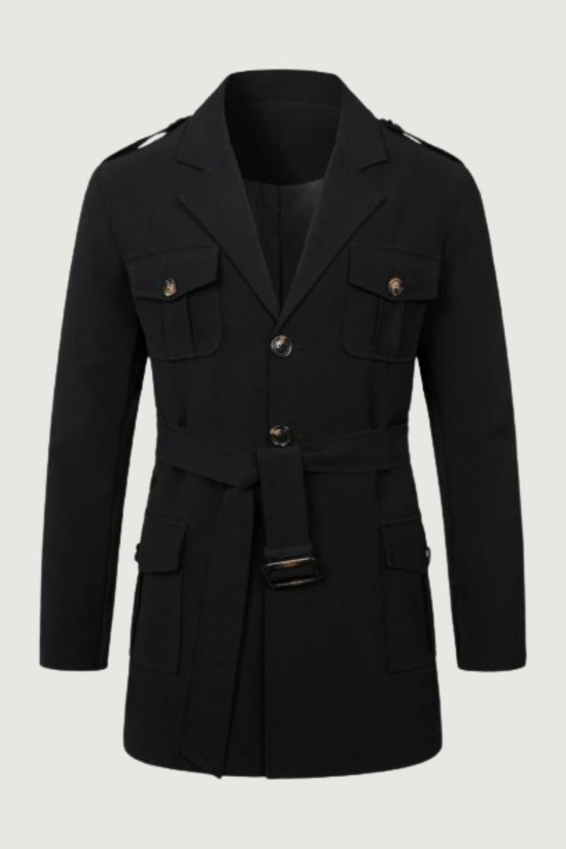 Heren Lente Herfst Windscherm Overjas Lange Trenchcoats Met Riem Voor Jas Dubbele Rij Knopen