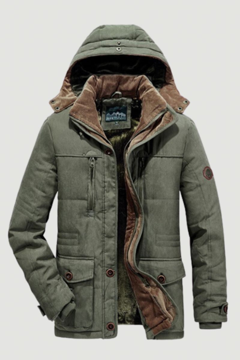 Heren Winter Dikke Warme Militaire Jassen Parka's Casual Slanke Multi-pocket Katoenen Gewatteerde Met Capuchon Fleece