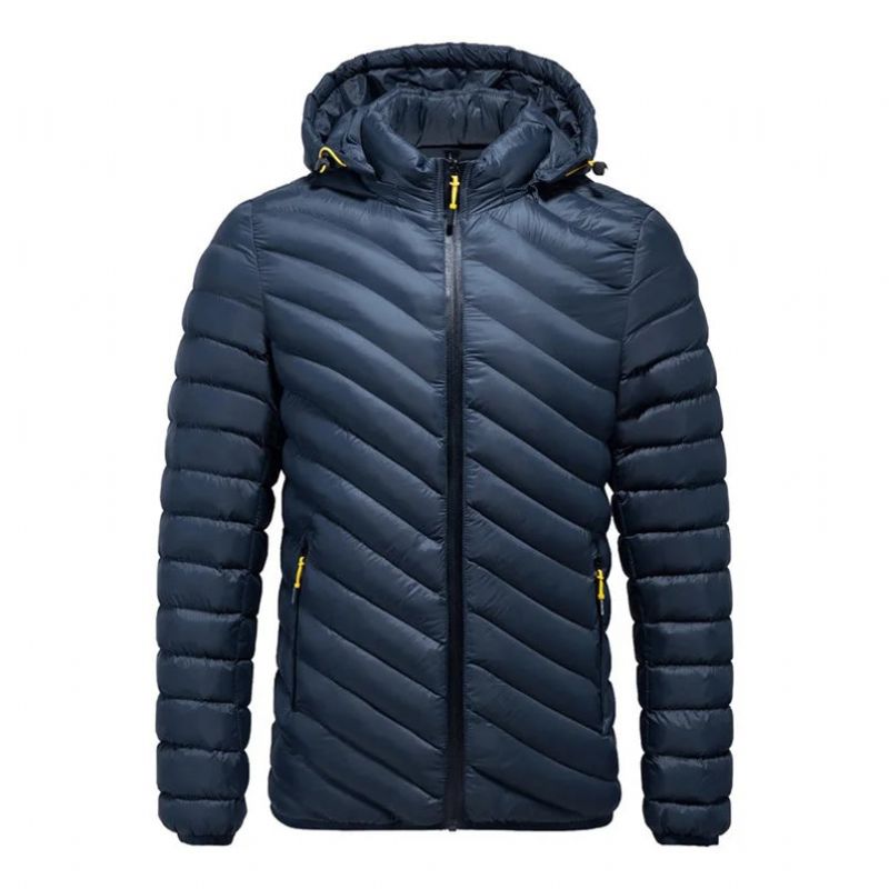 Heren Winterjas Met Capuchon Pufferjack Herfst Herenjas Gewatteerde Jassen Kleding - Zwart