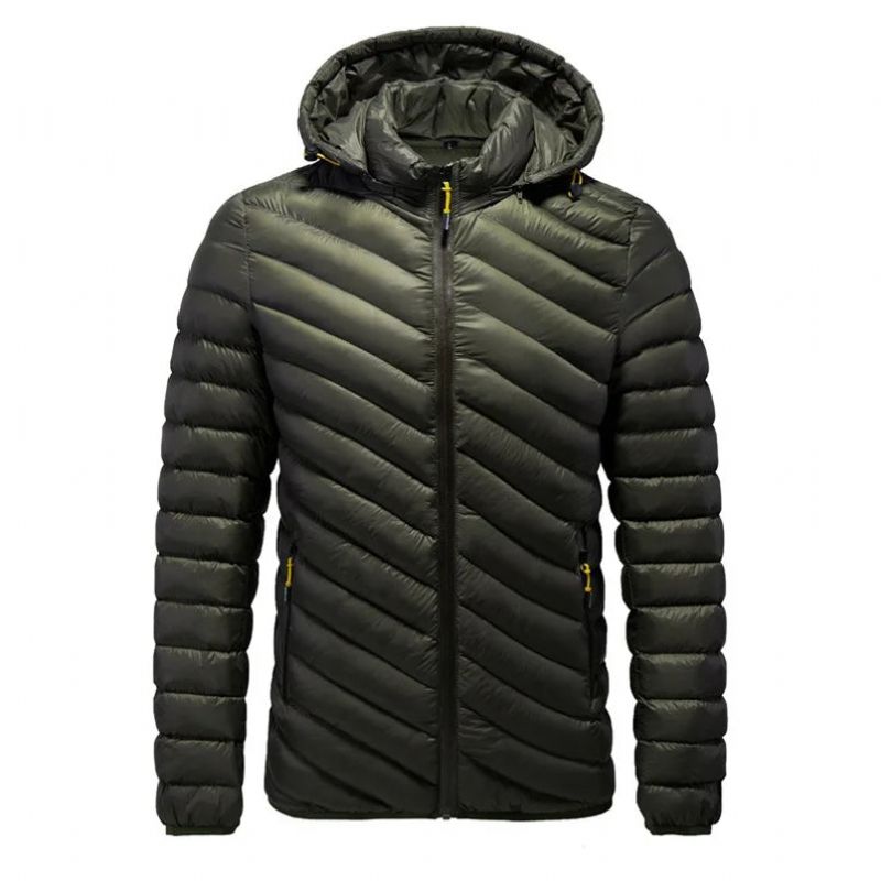 Heren Winterjas Met Capuchon Pufferjack Herfst Herenjas Gewatteerde Jassen Kleding - Zwart