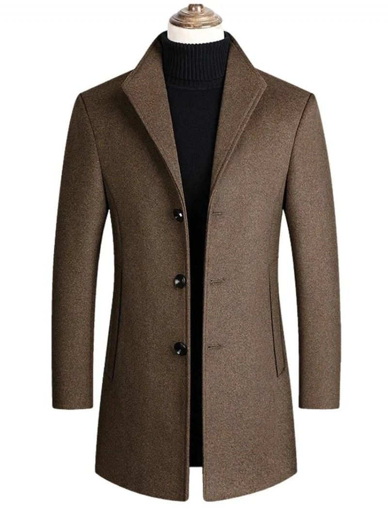 Heren Winterjassen Wolmixen Kasjmier Trenchcoats Business Casual Jassen - Kameel