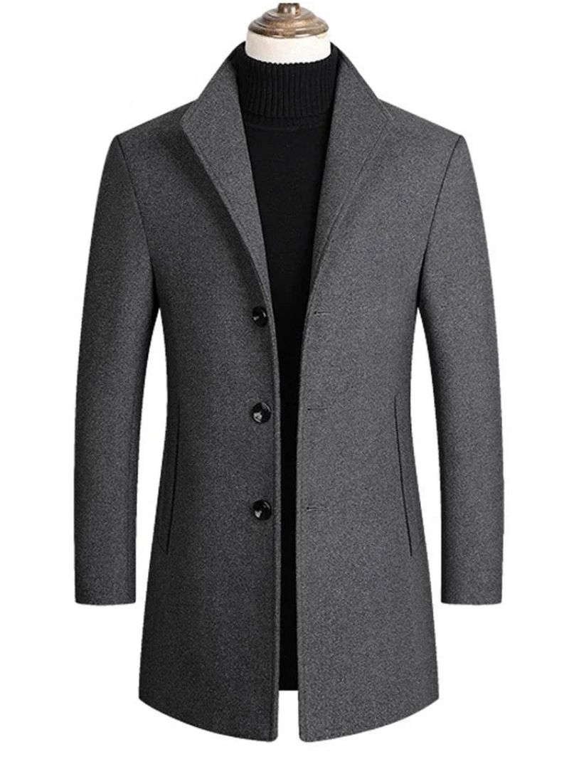 Heren Winterjassen Wolmixen Kasjmier Trenchcoats Business Casual Jassen - Kameel