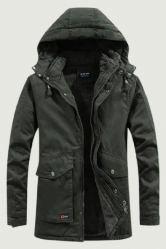 Herenjas Met Meerdere Zakken En Capuchon Parka Buitenkleding Militaire Winterjas Verdikte Warme Casual Katoenen Jack