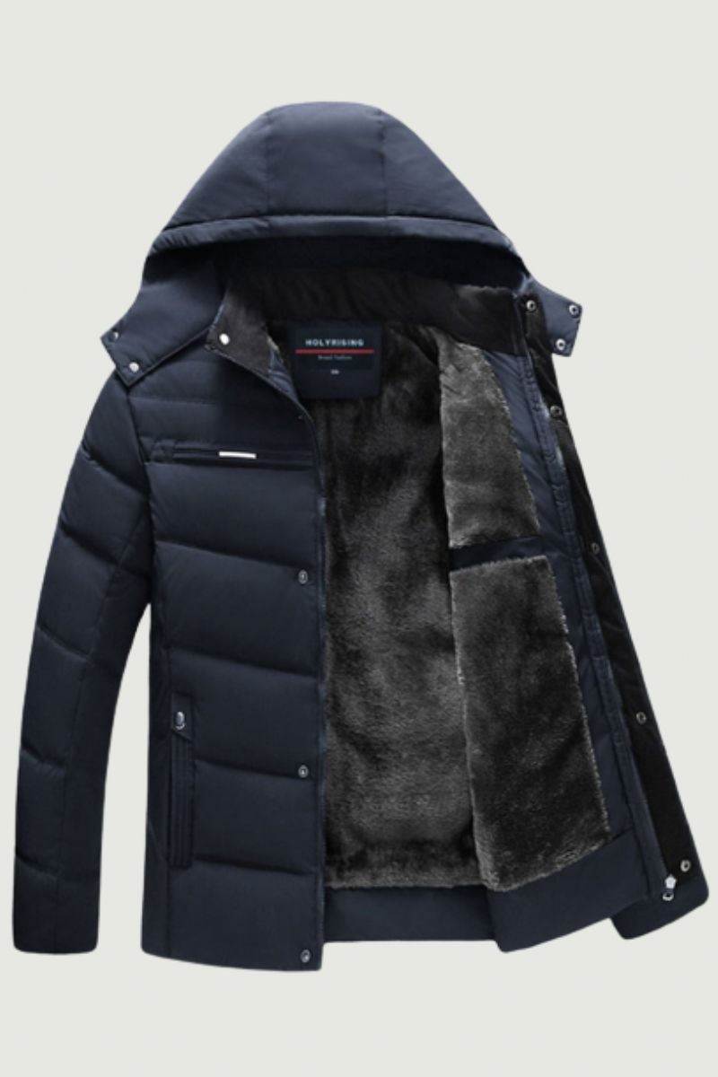 Herenparka Dikke Winterjas Warme Capuchon Windpoof Uitloper Herenkleding